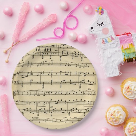 Antiek vel muziek papieren bordje (Feest)