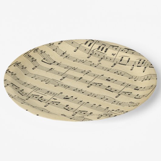 Antiek vel muziek papieren bordje (Gekanteld)