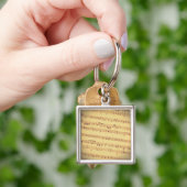 Antiek vel muziek sleutelhanger (Hand)