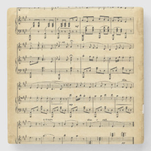 Antiek vel muziek stenen onderzetter