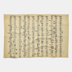 Antiek vel muziek theedoek