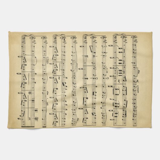 Antiek vel muziek theedoek (Horizontaal)