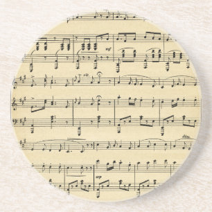 Antiek vel muziek zandsteen onderzetter
