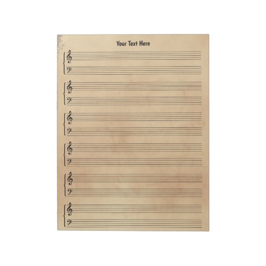  Antiek vel muziekpapier Notitieblok (Linkerzijde)