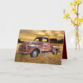 Antiek veld Boerderij rode vrachtwagen Kaart (Gele Bloem)