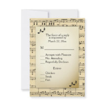 Antiek velmuziek RSVP met menuopties