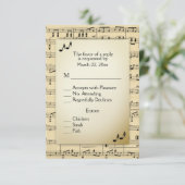 Antiek velmuziek RSVP met menuopties (Staand voorkant)