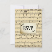 Antiek velmuziek RSVP met menuopties (Achterkant)