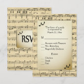 Antiek velmuziek RSVP met menuopties (Voorkant / Achterkant)