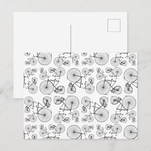 Antiek velocipede-fietsen met een speciale maatsta briefkaart (Voorkant / Achterkant)