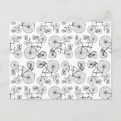 Antiek velocipede-fietsen met een speciale maatsta briefkaart (Voorkant)