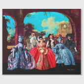 ANTIEK VENETIAN PUPPETS MASQUERADE PARTIJ CADEAUPAPIER (Vlak)