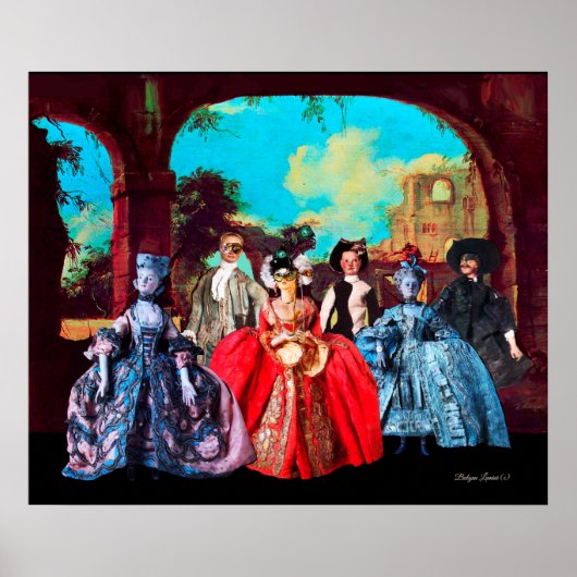 ANTIEK VENTIETISCHE PUPPETS, MASKERADEMASKRACHTEN POSTER (Voorkant)