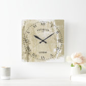 Antiek verarmd Romeins gezicht Londense wandklok (Huis)