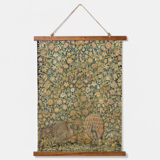 Antiek Verdure Landschapsgroenprint Hangend Wandkleed (Voorkant)