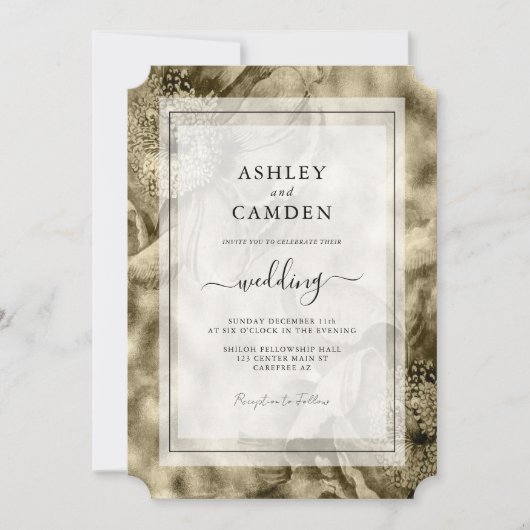  Antiek vergulde bruiloft Kaart (Voorkant)