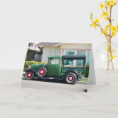 ANTIEK VERJAARDAG KAART (Gele Bloem)