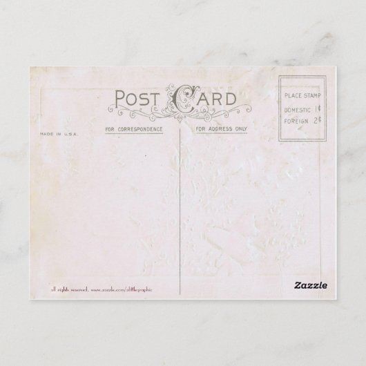 Antiek Verjaardag Post Kaart-Roze Violet Antiek Au Briefkaart (Achterkant)