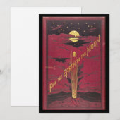 Antiek Verne van de aarde naar het motorboek Feestdagenkaart (Voorkant / Achterkant)