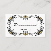 Antiek Victoriaans bloemen, weddenschapstabel nr. Plaatskaartje (Voorkant)