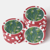 Antiek Victoriaans bloemenpatroon Poker Chips (Opstapeling)