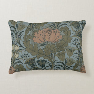 Antiek Victoriaans Bloemmotief Salie Terracotta Accent Kussen