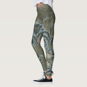 Antiek Victoriaans Bloemmotief Salie Terracotta Leggings
