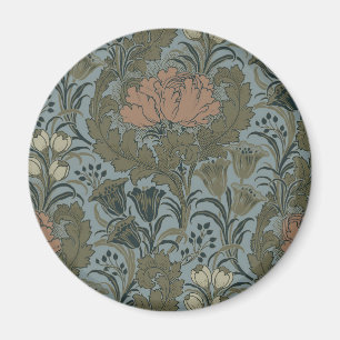 Antiek Victoriaans Bloemmotief Salie Terracotta Magneet