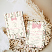 Antiek Victoriaans Coquette Bow Floral Baby shower Kaart