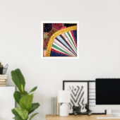 Antiek Victoriaans Crazy Quilt Square Poster (Thuiskantoor)