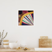 Antiek Victoriaans Crazy Quilt Square Poster (Keuken)