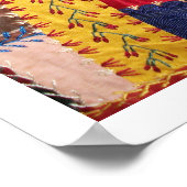 Antiek Victoriaans Crazy Quilt Square Poster (Hoek)