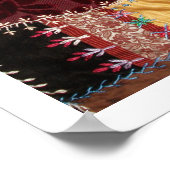 Antiek Victoriaans Crazy Quilt Square Poster (Hoek)