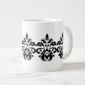 Antiek Victoriaans damastpatroon Grote Koffiekop (Voorkant rechts)