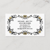 Antiek Victoriaans decoratieve bloemen Visitekaartje (Achterkant)