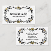 Antiek Victoriaans decoratieve bloemen Visitekaartje (Voorkant / Achterkant)