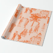 antiek Victoriaans dieren oranje werkplaats Cadeaupapier (Uitgerold)