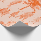 antiek Victoriaans dieren oranje werkplaats Cadeaupapier (Hoek)