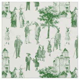 antiek Victoriaans Dieren Toile Green Stof