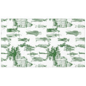 antiek Victoriaans Dieren Toile Green Tafelkleed (Voorkant (Horizontaal))