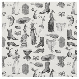 antiek Victoriaans Dieren Zwart Wit Toile Vrouwen Stof