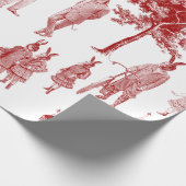 antiek Victoriaans dierentoilet antropomorf rood Cadeaupapier (Hoek)