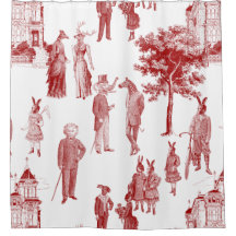 antiek Victoriaans dierentoilet antropomorf rood