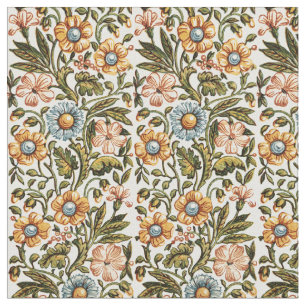 Antiek Victoriaans Era Bloemen Patroon Print Stof