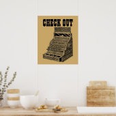 Antiek Victoriaans Era Cash Register Art Ontdek Poster (Keuken)