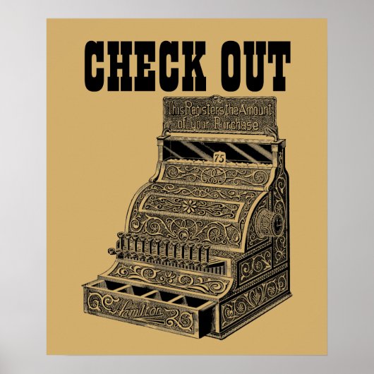 Antiek Victoriaans Era Cash Register Art Ontdek Poster (Voorkant)