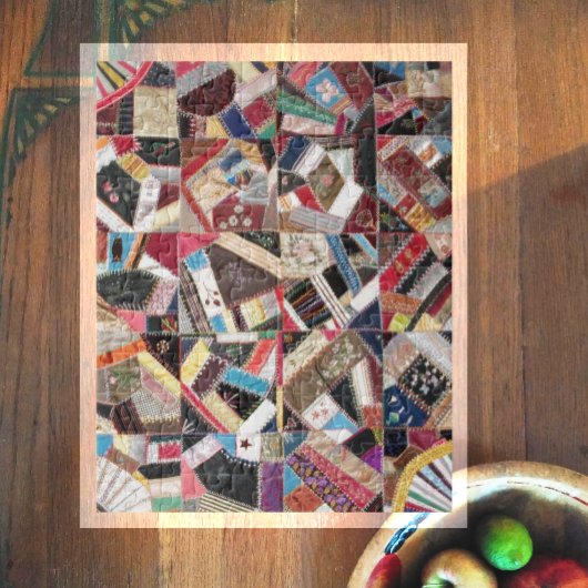 Antiek, Victoriaans-Era, Crazy Quilt Legpuzzel