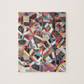 Antiek, Victoriaans-Era, Crazy Quilt Legpuzzel (Verticaal)