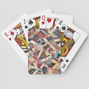 Antiek, Victoriaans-Era, Crazy Quilt Speelkaarten