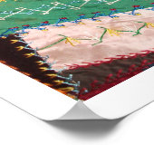 Antiek Victoriaans Era Crazy Quilt Square Poster (Hoek)